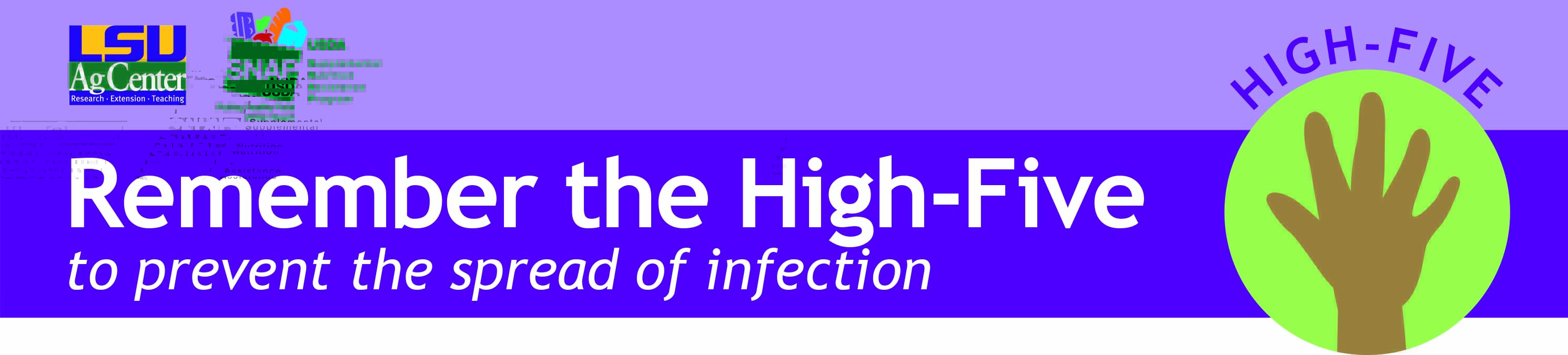 Remember the High-Five to prevent the spread of infection